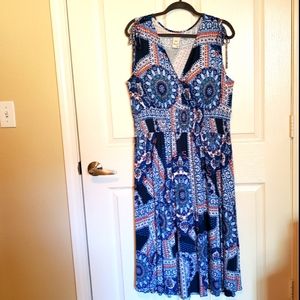 American Rag Women's Midi Sleeveless Scrunched Waist Dress Size 1X